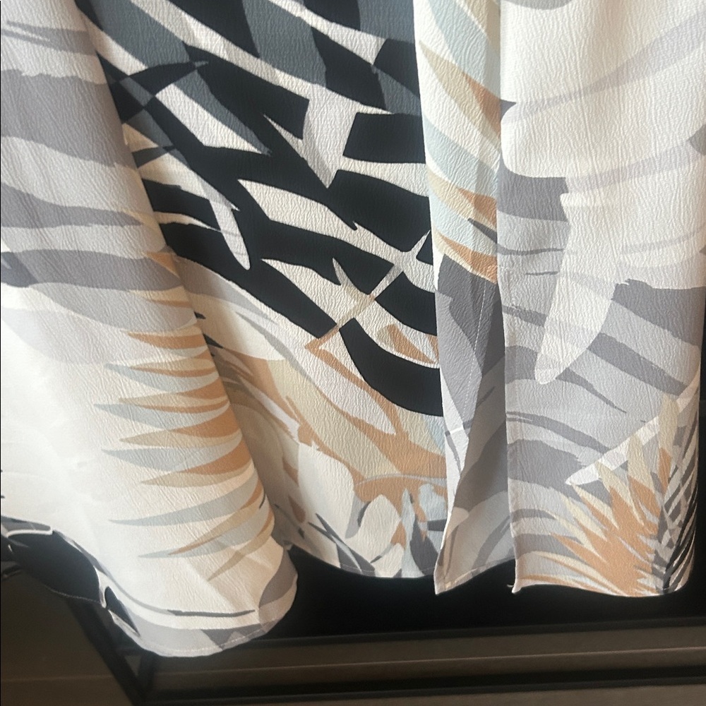 Natori Palm Leaf Caftan Dress Size S Tropical Resort Maxi Coverup Lounge - Picture 13 of 16